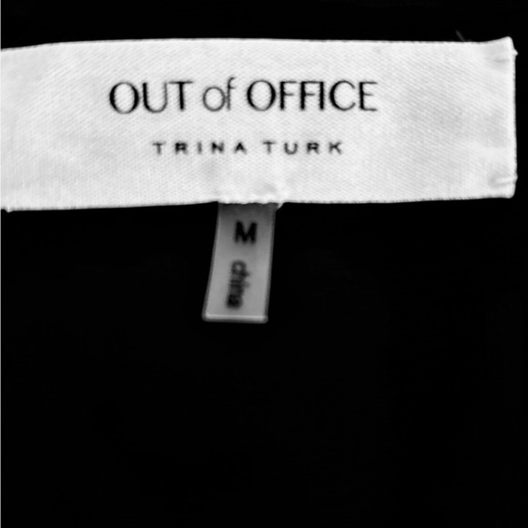 TRINA TURK linen top, boxy, hi/low,sz mefium, black, collared. 3/4 full sleeves - Picture 5 of 5